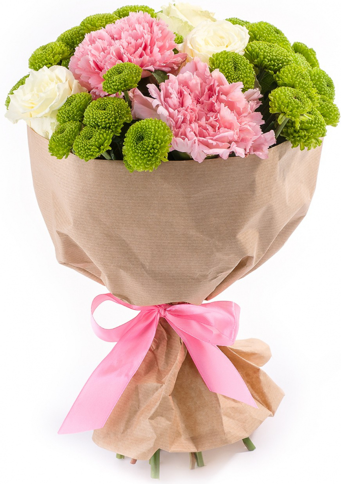 из зеленых хризантем Букет «Маленькая моя»