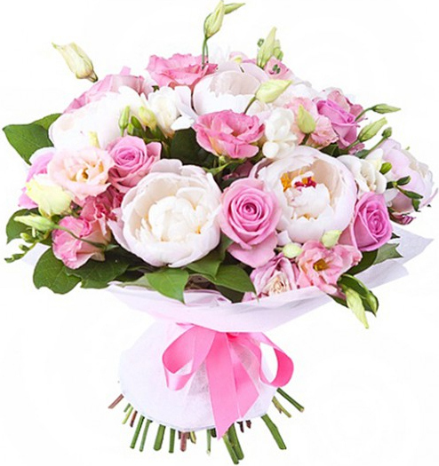 Букет из пионов и роз Букет «Искренность»